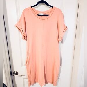 Charlie Paige Soft Peach Sweater Dress